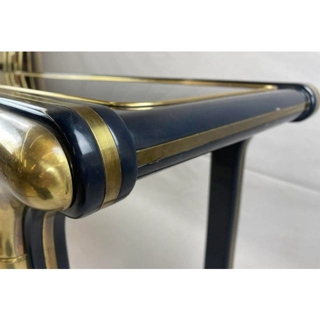 1970s Modern Brass and Lacquer Console Table by William Doezema for Mastercraft For Sale - Image 5 of 9