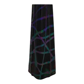 Austrian Palme Konig Tapered Art Glass Vase With Iridescent Treading C1910 For Sale