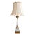 Late 20th Century Hollywood Regency Table Lamp Diamond Pattern Brass Crystal For Sale