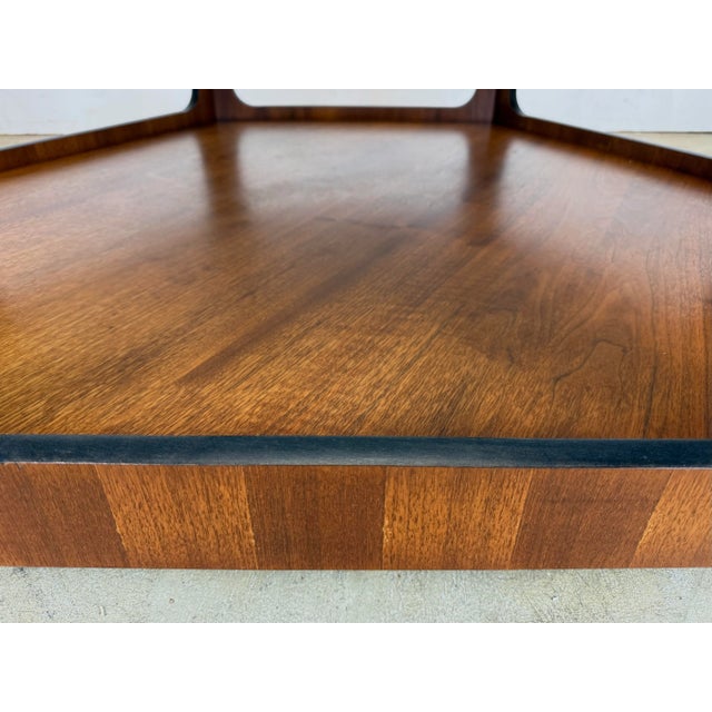 1970s 1970’s Mid Century Modern Lane Furniture Hexagonal Coffee Table, Smoked Glass Top For Sale - Image 5 of 12
