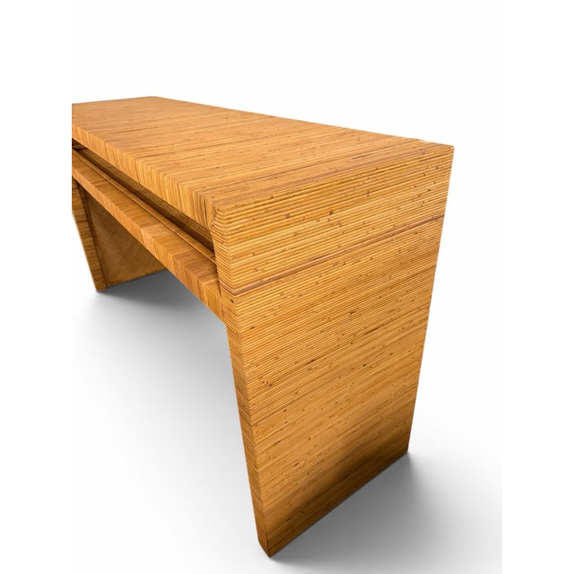 Universal Furniture Universal Furniture Coastal Living "Long Key" Wrapped Split Rattan Console Table For Sale - Image 4 of 7