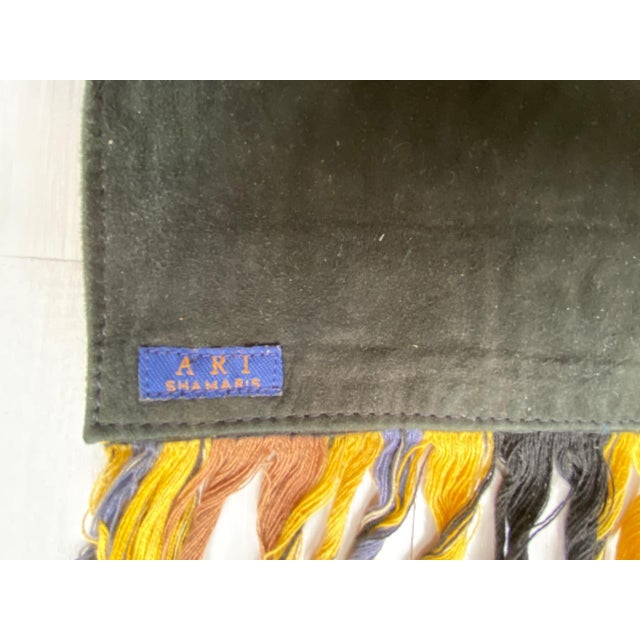 Antique Ikat Backed in Suede For Sale - Image 4 of 18