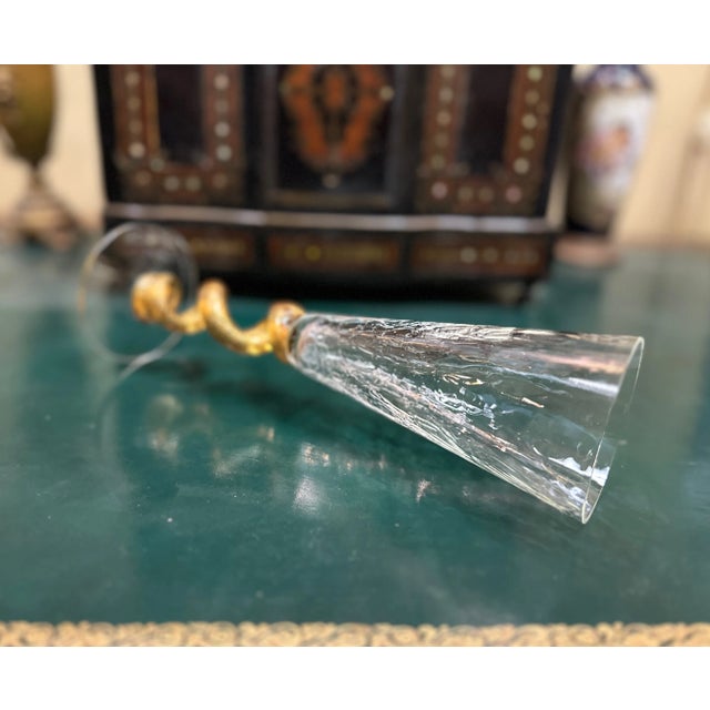 Late 20th Century Pair of Union Street Spiral Gold Champagne Flutes, 1996-2003 For Sale - Image 5 of 9