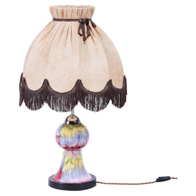 Mid-Century Table Lamp in Chrome, Steel, Ceramic and Textile, Czech, 1960s For Sale - Image 13 of 13