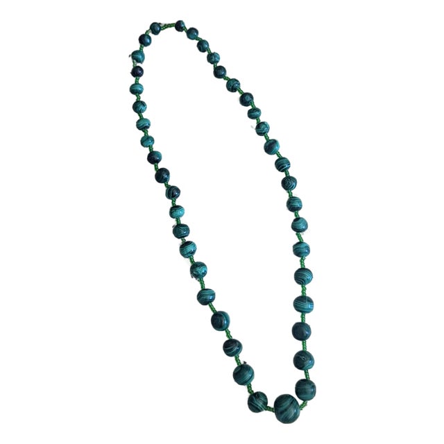 21" Vintage Malachite Graduated Highlighted With Glass For Sale