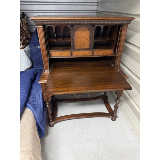 Antique Desk Wood For Sale - Image 4 of 5