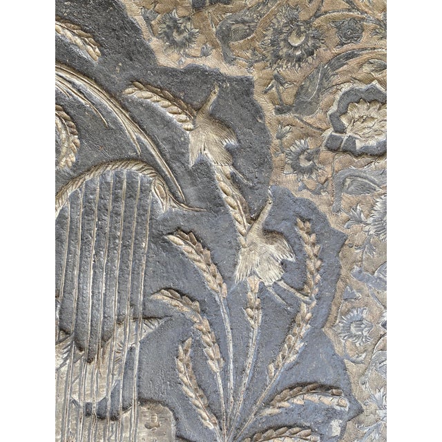 Hollywood Regency Large Vintage Embossed Persian Charger Tray For Sale - Image 3 of 10