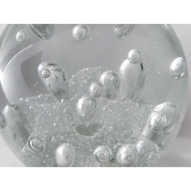 Transparent Italian Murano Glass Paperweight For Sale - Image 8 of 9