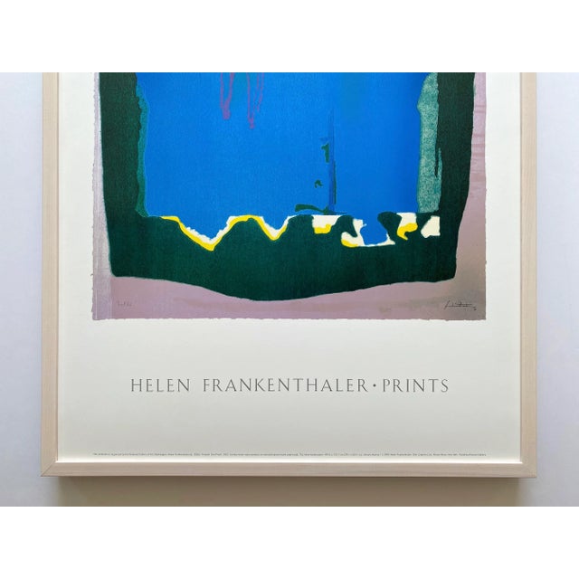 Mid-Century Modern Helen Frankenthaler Vintage 1993 Abstract Expressionist Lithograph Print Framed Large Exhibition Poster " Freefall : Trial Proof " 1992 For Sale - Image 3 of 12