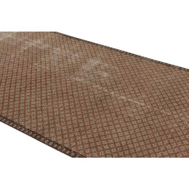 This vintage rug is a 5x10 Turkish distressed piece, made with hand-knotted wool circa mid-20th century. It is an exciting...