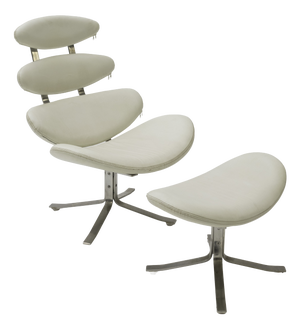 Set of Corona Armchair and Ottoman from Poul Volther, 1960s