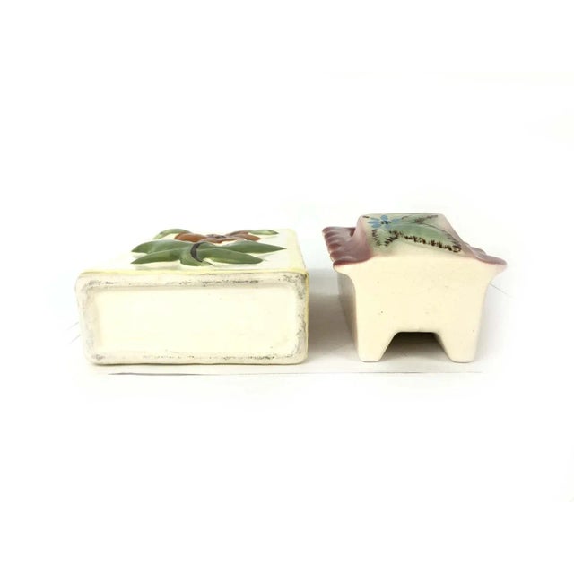 Wall Pockets Ca: 1940's Ceramic Block Pottery California Hand Painted Flowers For Sale In Sacramento - Image 6 of 9