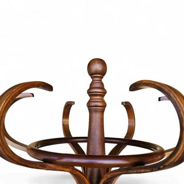 Vintage Bentwood Coat & Hat Rack, Hall Tree Style With Umbrella Ring For Sale In Dallas - Image 6 of 12
