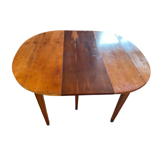 John Widdicomb Vintage John Widdicomb Mid-Century Modern Petite Drop-Leaf Dining Table, Seats 10, Four Leaves With Original Storage Box For Sale - Image 4 of 12