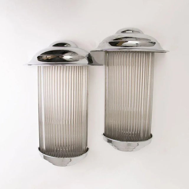 British Art Deco Wall Lights from Odeon, 1930s, Set of 2 For Sale - Image 9 of 9
