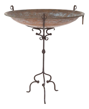 Large Decorative Copper Plate with Wrought Iron Structure, 1950s