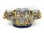 Vintage Italian Majolica Centerpiece Bowl – Hand-Painted Blue, Yellow & Gilt With Pomegranate Handles – Baroque / Mediterranean Revival For Sale - Image 9 of 12