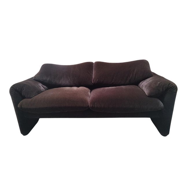 Maralunga Sofa, Armchair and Ottoman by Vico Magistretti for Cassina, 1973, Set of 4 For Sale - Image 9 of 18