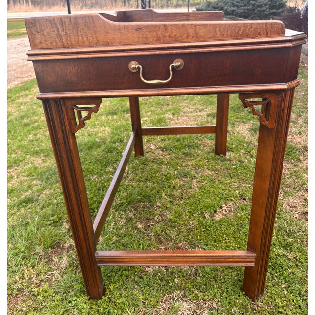 Vintage Lane Altavista Chinese Chippendale Mahogany Writing Desk Table For Sale In Louisville - Image 6 of 12