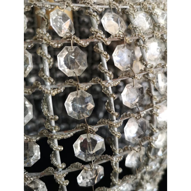 Metal Vintage Glass Pendant Light, 1950s For Sale - Image 7 of 15