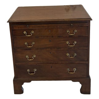 Small Antique Georgian Mahogany Chest of 4 Drawers with Brushing Slide, 1780 For Sale
