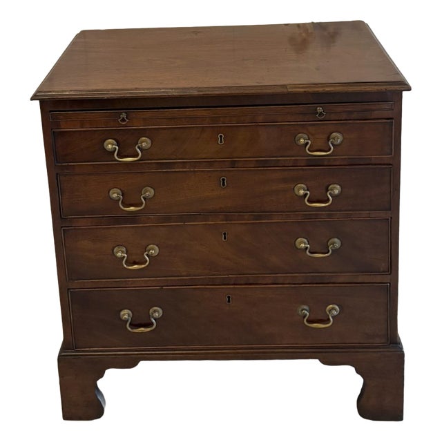 Small Antique Georgian Mahogany Chest of 4 Drawers with Brushing Slide, 1780 For Sale