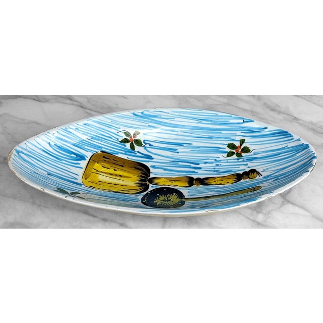 Mid-Century Italian Cooking Ladle Spoon Rest Oval Kitchen Bowl For Sale - Image 4 of 9