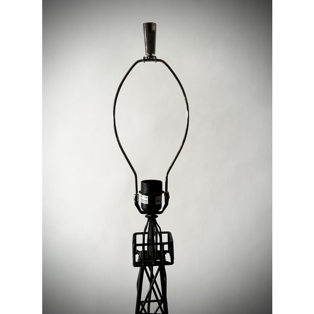 1980s Eiffel Tower Style Metal Floor Lamp For Sale - Image 6 of 8
