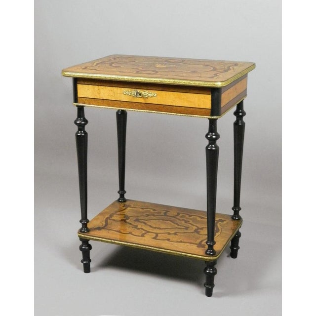 Antique French Marquetry Work Table For Sale - Image 11 of 14