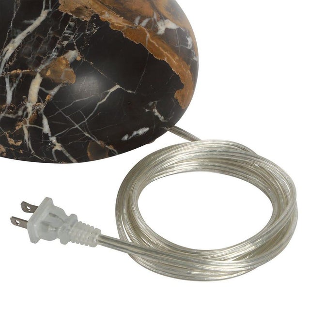 Organic Modern Espresso Marble & Brass Adjustable Desk Lamp For Sale In Los Angeles - Image 6 of 8
