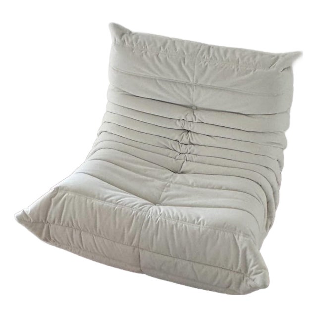 Ligne Roset Togo Fireside Chair in Snowman Velvet by Michel Ducaroy for Design Within Reach For Sale