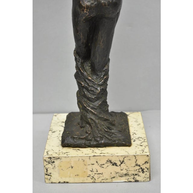 Vintage Mid Century Modern Bronze Nude Woman Sculpture Figure Signed "A Risi" For Sale - Image 14 of 18