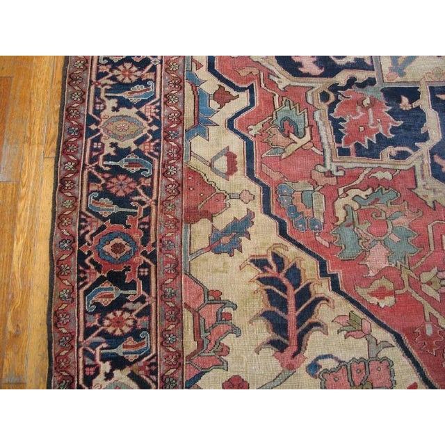 Antique Persian Serapi Rug 8' 5" x 12' 6" For Sale - Image 4 of 6