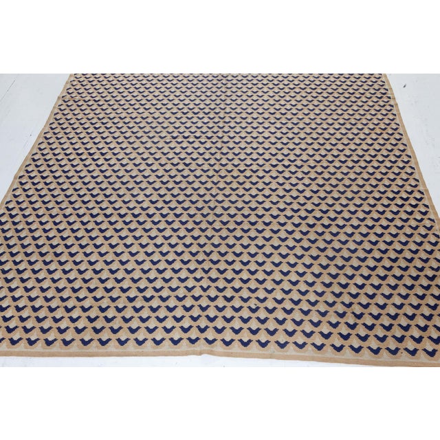 Ivory 1940s Portuguese Needlepoint Rug For Sale - Image 8 of 8