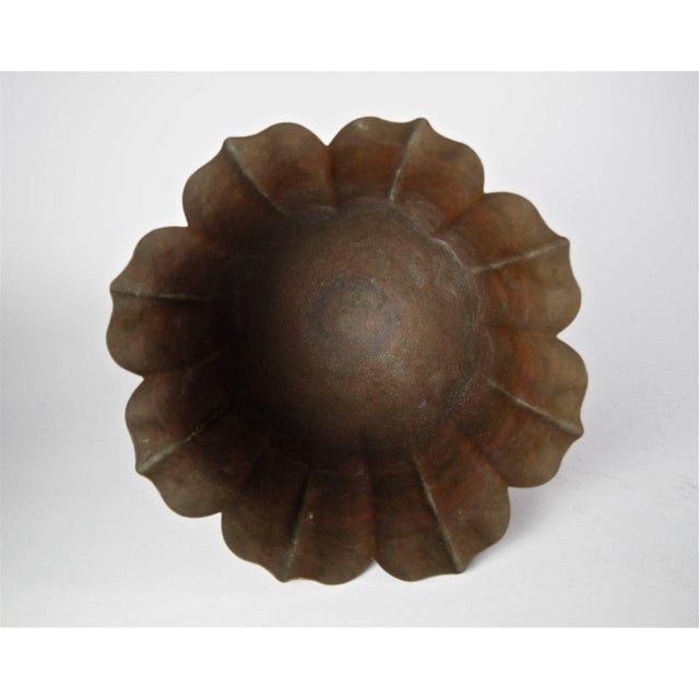 Brown Marie Zimmermann Arts and Crafts Fluted Floriform Vase For Sale - Image 8 of 9