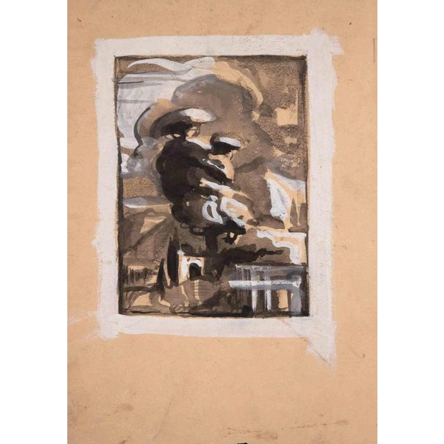 Composition is an Original Tempera realized by Claude Guez in the early 20th century. The artwork is in good condition on...