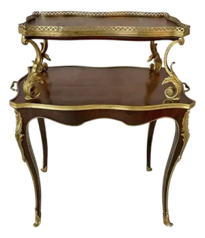 French Louis XV Style Two-Tier Dessert or Tea Table
