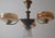 Metal Danish Art Deco Chandelier with Alabaster-Look Glass Bowls For Sale - Image 7 of 18