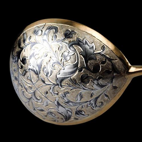 Large Antique Russian Silver Niello Spoon, Moscow, 1848 For Sale - Image 13 of 18