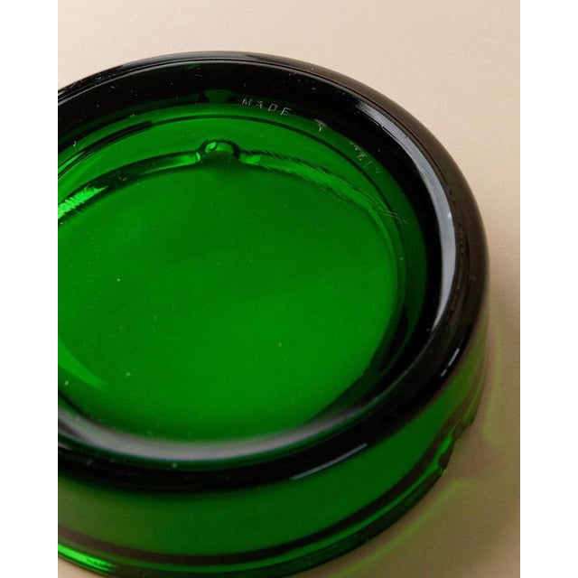 Green Vintage Glass Ashtray, 1970s For Sale - Image 8 of 11