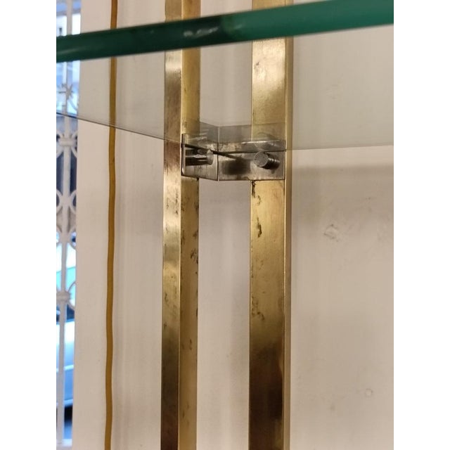 Metal Brass Etagere with Glass Shelves, Italy, 1970s For Sale - Image 7 of 10