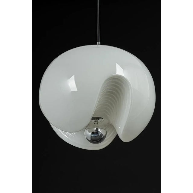 1970s Large German Opal Glass Pendant Light by Peill & Putzler, 1970s For Sale - Image 5 of 11
