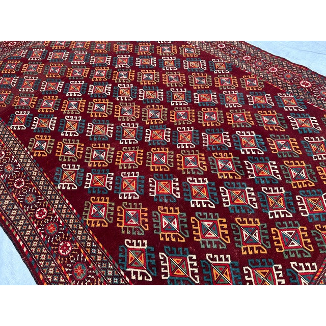 Antique Beshir Hand-Knotted Wool Rug - 8'8" X 6'3" For Sale - Image 4 of 16