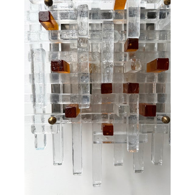 Large Glass Sconce by Poliarte, Italy, 1970s For Sale - Image 9 of 12