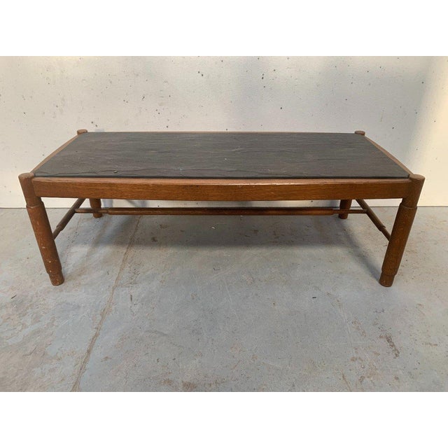 Oak and Slate Top Coffee Table, 20th Century For Sale - Image 9 of 14