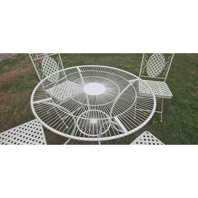 1950s French Cast Iron Patio Set, 1950, Set of 5 For Sale - Image 5 of 9