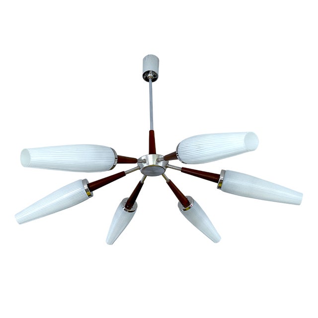 Large Vintage Danish Style Pendant Light, 1960s For Sale