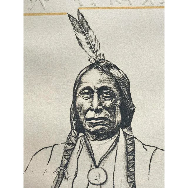 Tom Greenwood "Red Cloud" Limited Edition Embossed Lithograph W/ Watercolor c.1989 For Sale - Image 12 of 12