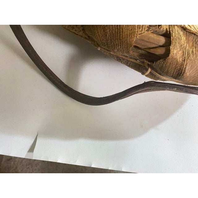 Large Italian Rattan and Wood Basket Bowl Centerpiece, 1970s For Sale - Image 4 of 16