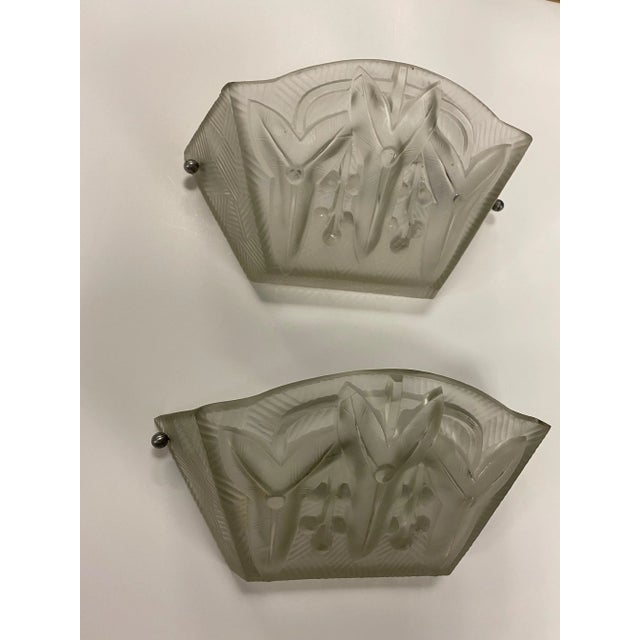 Jean Noverdy Pair of 1920s French Art Deco Geometric Sconces Signed by Noverdy For Sale - Image 4 of 12